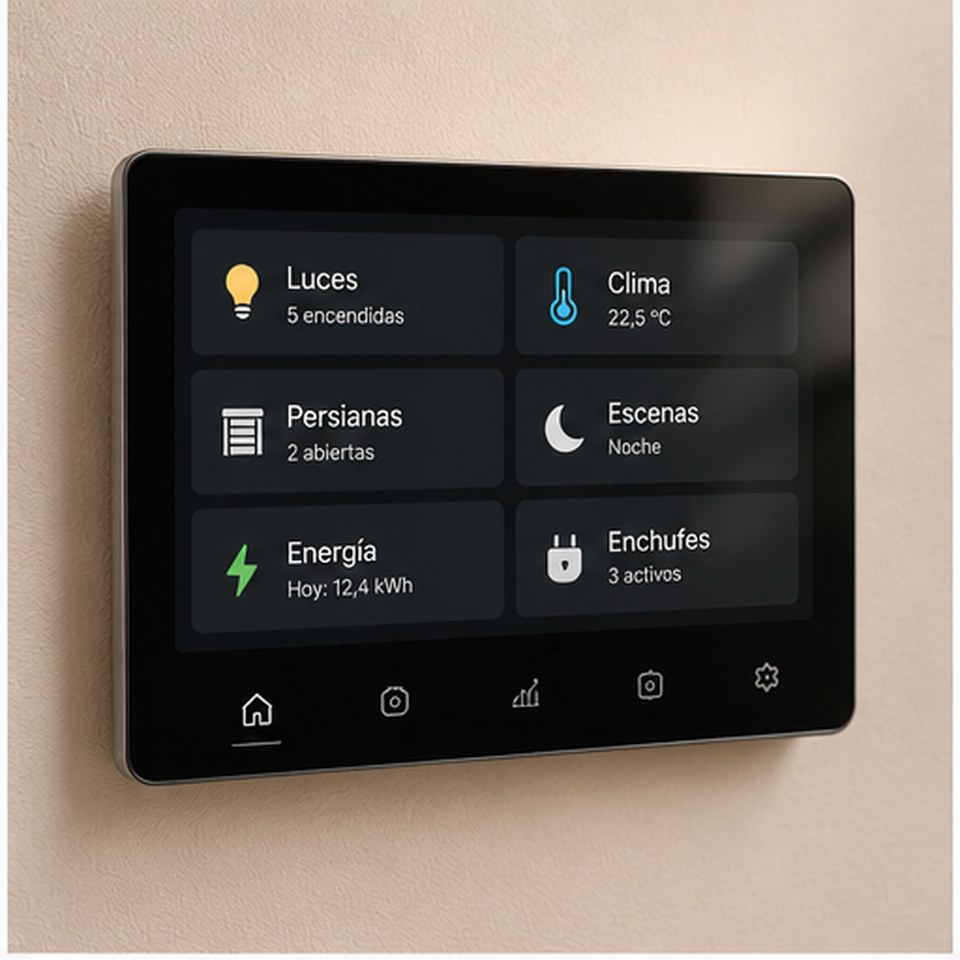 Touch panel for home automation with lights, climate, blinds and scenes — AHOMED AI Home Pack